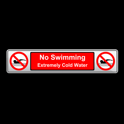 NO SWIMMING - Number Plate Shaped Prohibition Sign