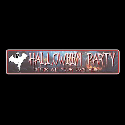 HALLOWEEN PARTY - Number Plate Shaped Seasonal Sign