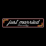 Wedding ''Just Married'' Show Plate Sign - Black