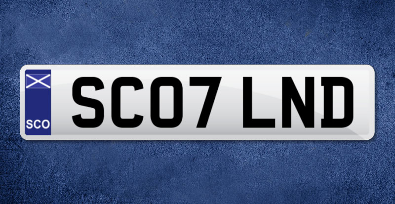 Scottish Flag Identifier on Number Plate