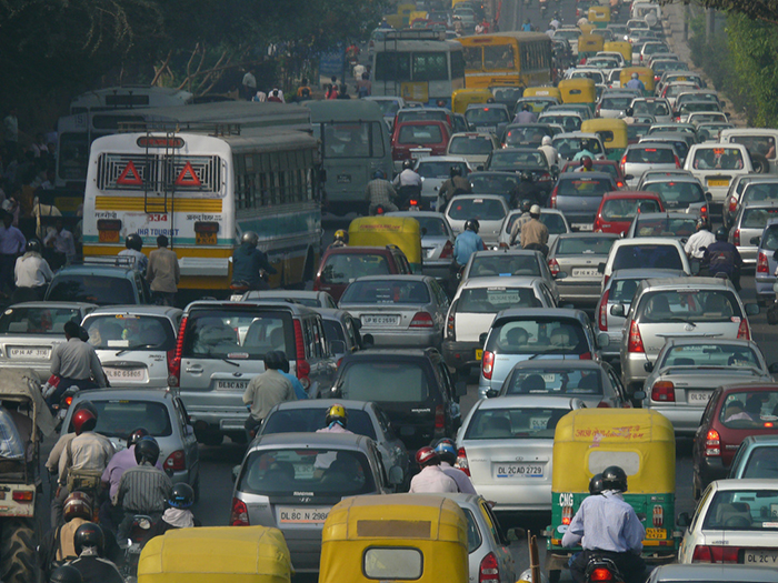 Congested roads in India